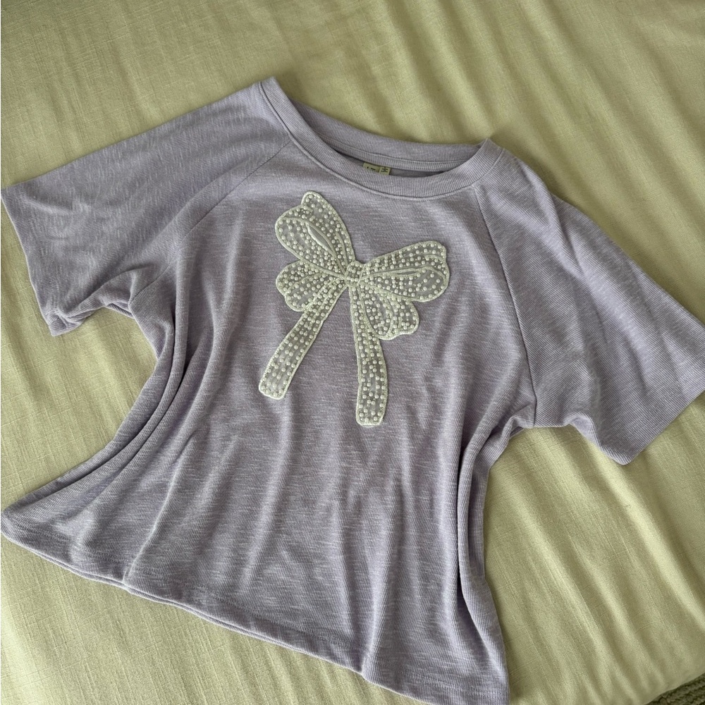 Hayden Lilac Top with Pearl Accents